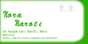nora maroti business card