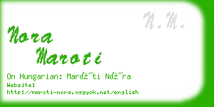 nora maroti business card